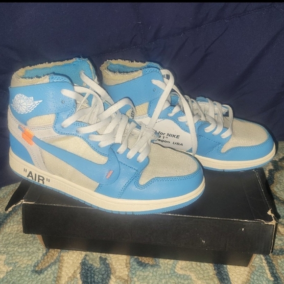 NIKE Air Jordan Retro UNC OFF-WHITE SIZE 7 Blue - Picture 10 of 10
